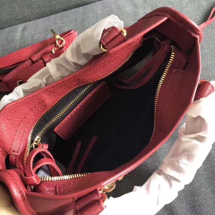 BALENCIAG巴黎世家 機車包 23cm原版山羊皮配金邊 手提肩背斜挎包  BL1378